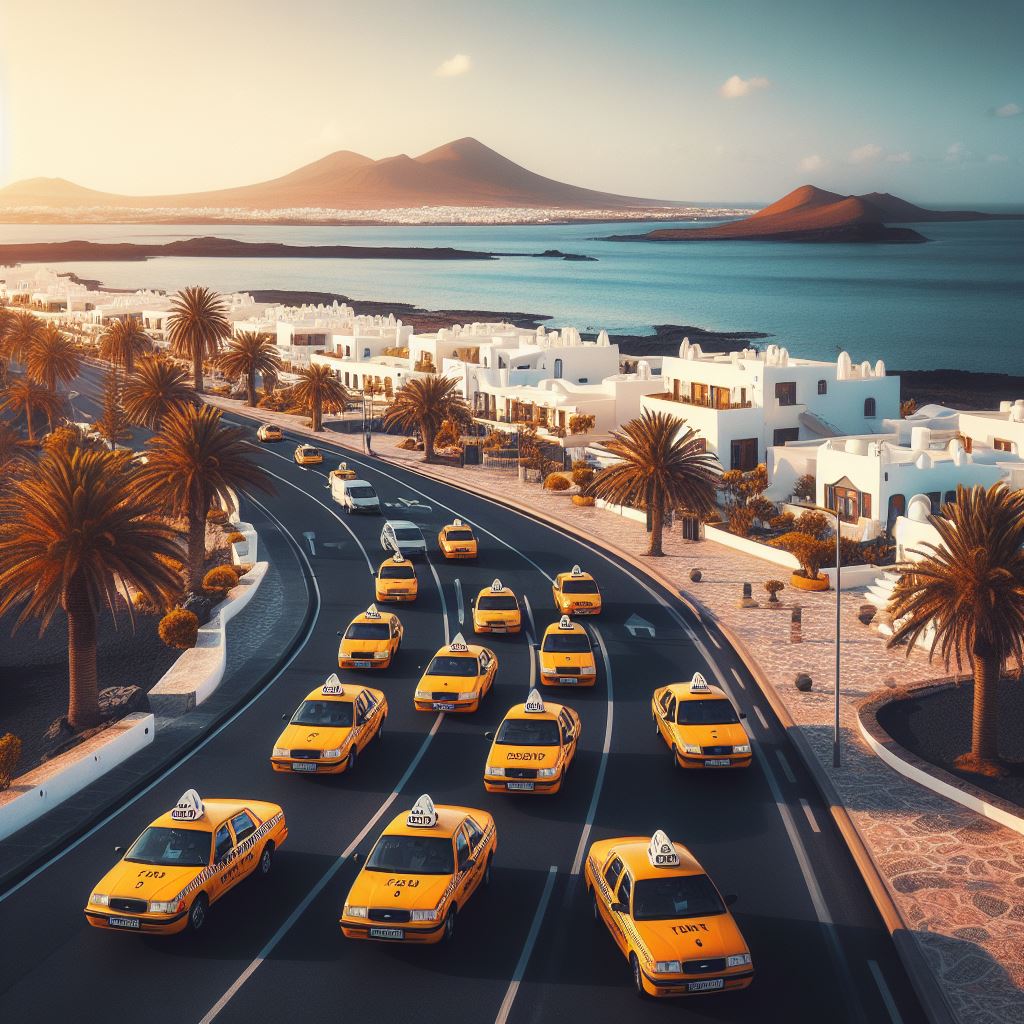 imagen de taxis en la isla de lanzarote
